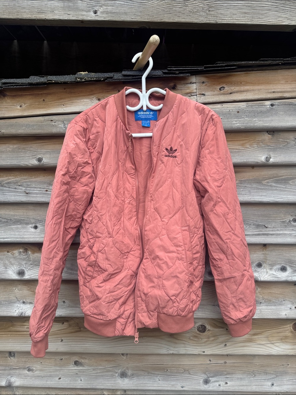 adidas Women's Quilted Bomber Jacket in Dusty Rose